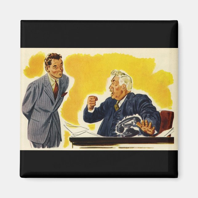 Vintage Business, Mad CEO Executive Boss Employee Magnet (Front)