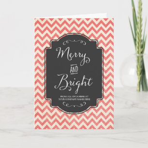 Vintage Business Merry & Bright Christmas Card