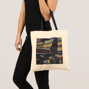 Vintage Business Passengers on Aeroplane at Airpor Tote Bag