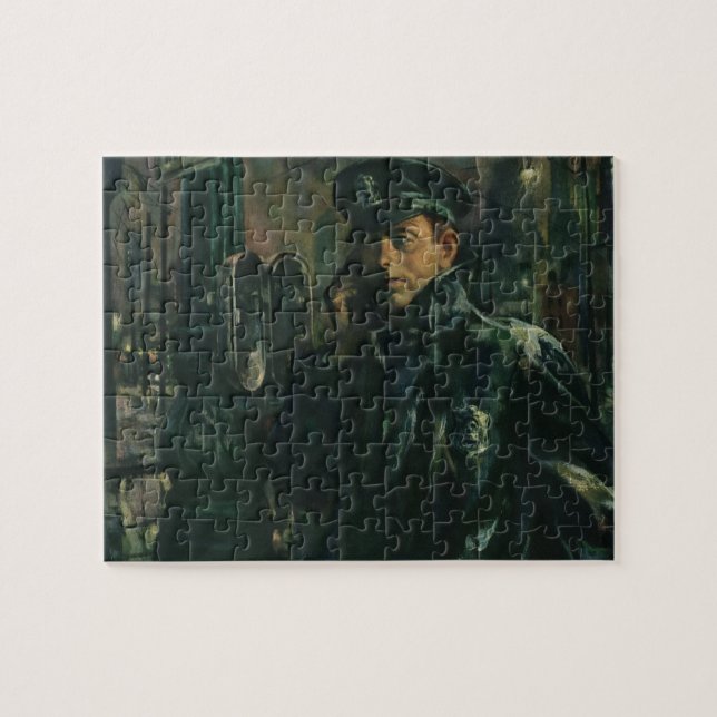 Vintage Business, Policeman on Emergency Telephone Jigsaw Puzzle (Horizontal)
