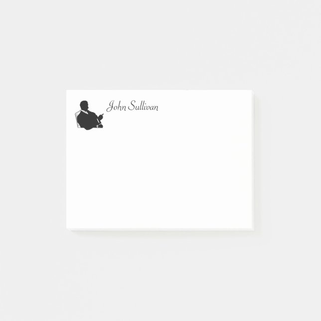 Vintage Business Professional Seated Silhouette Post-it Notes (Front)