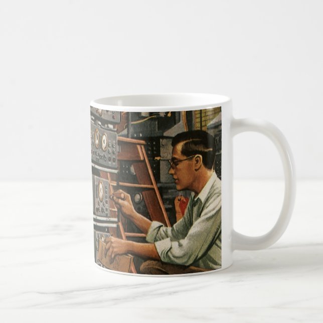 Vintage Business Radio Technician Fixing Equipment Coffee Mug (Right)