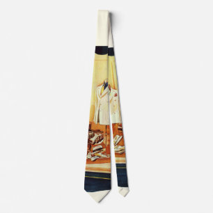 Vintage Business Retail Store, Man Window Shopping Tie