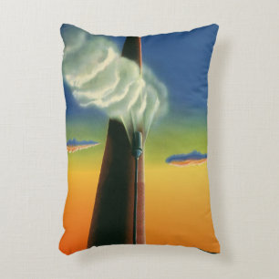 Vintage Business, Steam Whistle Factory Sunrise Decorative Cushion