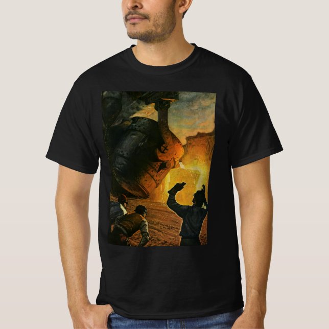 Vintage Business, Steel Manufacturing Industry T-Shirt (Front)