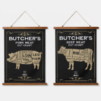 Vintage Butchers Set Meat Cut