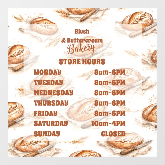 Vintage Buttercream Bakery Business (Sheet)