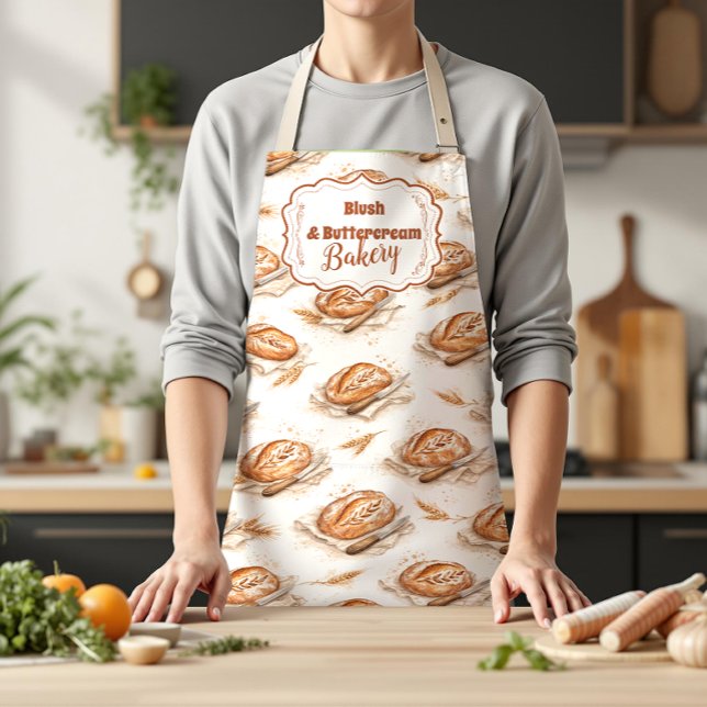 Vintage Buttercream Bakery Business Apron (Creator Uploaded)