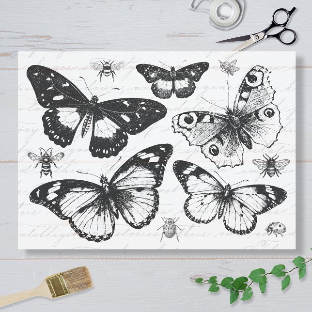 Vintage Butterflies and Bees Tissue Paper (Creator Uploaded)