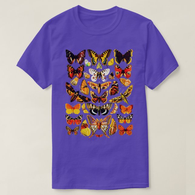 Vintage Butterflies Butterfly Collection Lepidopte T-Shirt (Design Front)