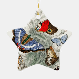 Vintage Butterflies Ceramic Tree Decoration