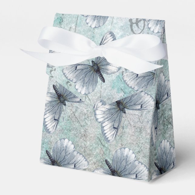 Vintage Butterflies French Grunge Favour Box (Front Side)