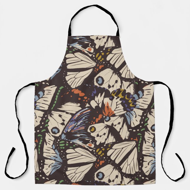 Vintage butterflies surface pattern. Colourful,  t Apron (Front)