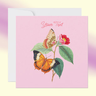 Vintage Butterflies, Your Text & Message Invitation