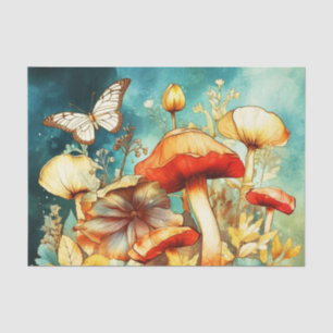 Vintage Butterfly and Mushroom Decoupage Tissue Paper
