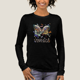 Vintage Butterfly Boho Long Sleeve Tee Shirt