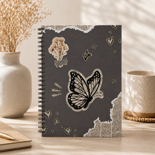 Vintage Butterfly Collage Aesthetic Notebook