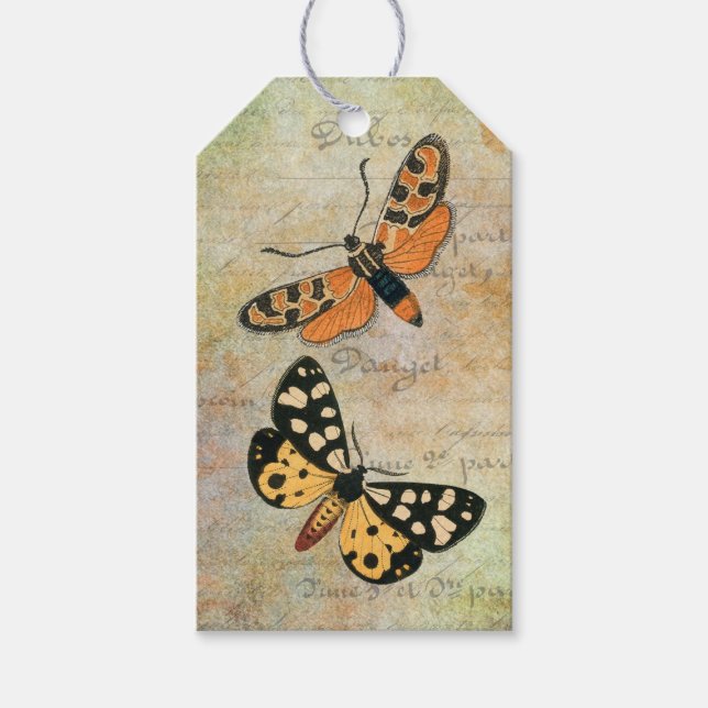 Vintage Butterfly Collage Gift Tags (Front)