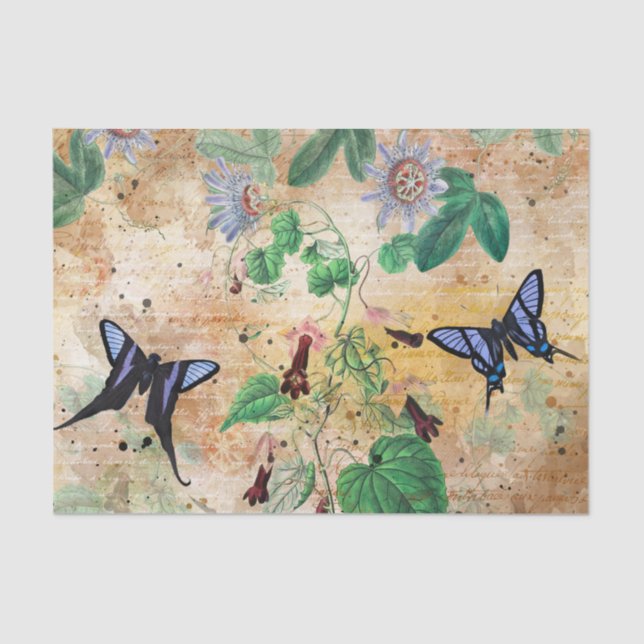 Vintage Butterfly Collage Tissue Paper (Front)