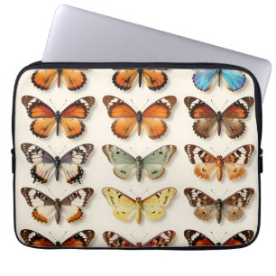 Vintage Butterfly Collection Grid Display Laptop Sleeve