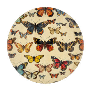 Vintage Butterfly Collection Pattern Cutting Board