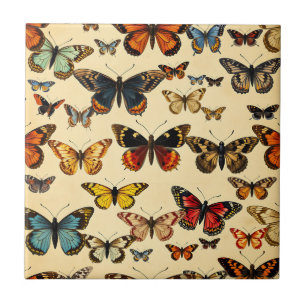 Vintage Butterfly Collection Pattern Tile