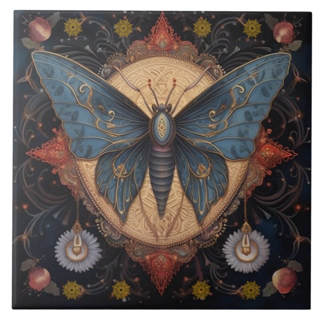 Vintage Butterfly Decorative Tile (Front)