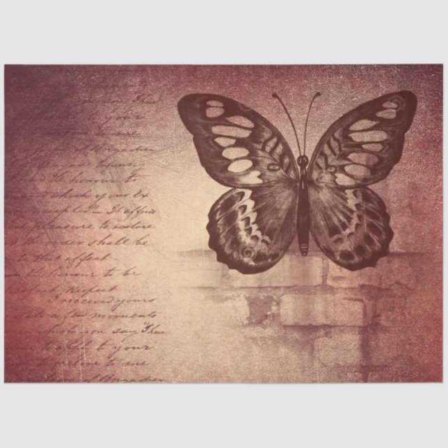 Vintage Butterfly Decoupage Tissue Paper (Front)