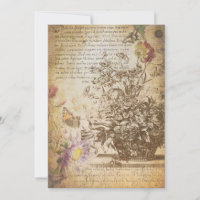 Vintage Butterfly Engraved Botanical