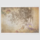 Vintage Butterfly Engraved Botanical Decoupage