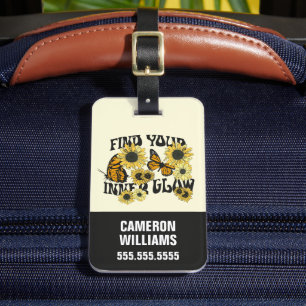 Vintage Butterfly Find Your Inner Glow Luggage Tag