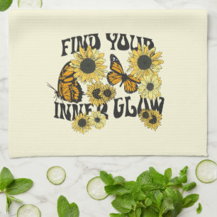 Vintage Butterfly   Find Your Inner Glow Tea Towel