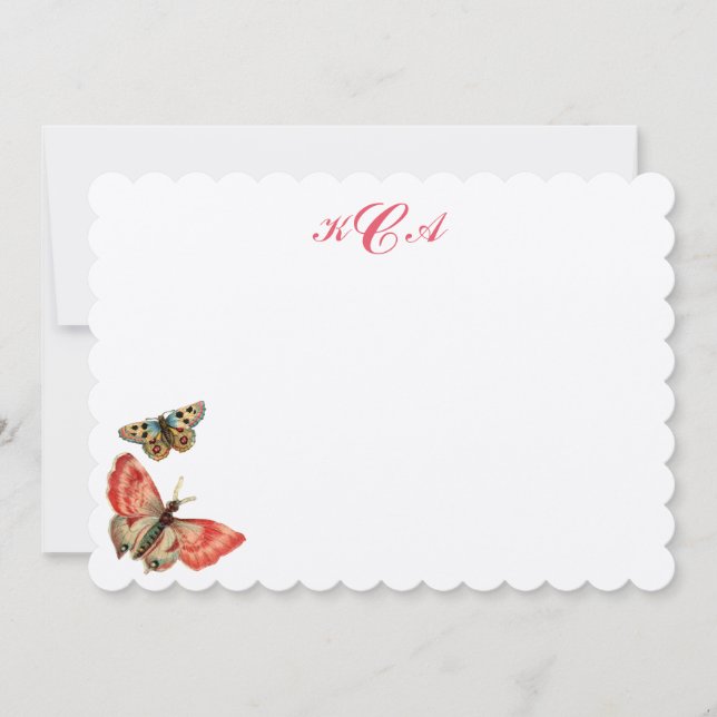 Vintage Butterfly Flat Card (Front)