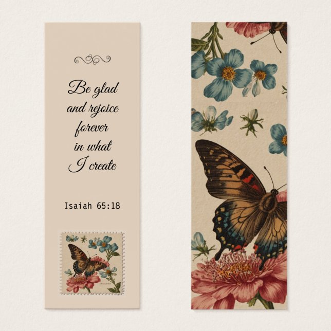Vintage Butterfly Floral Elegant Bible Verse (Front & Back)