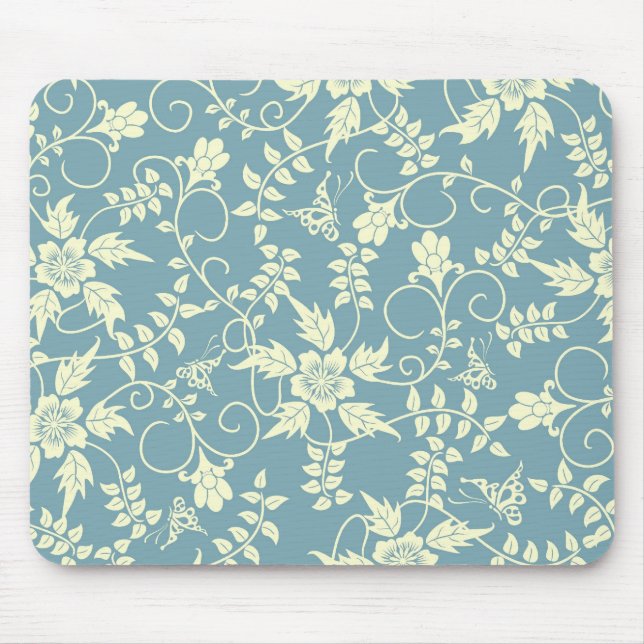 Vintage butterfly floral Mousepad (Front)