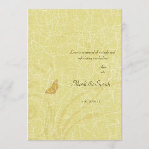 Vintage Butterfly Golden Flourish Wedding Invitati Invitation