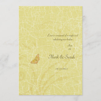 Vintage Butterfly Golden Flourish Wedding Invitati Invitation
