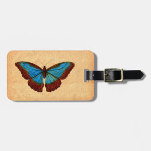 Vintage Butterfly Illustration Luggage Tag