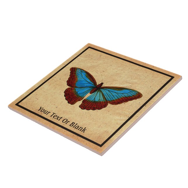 Vintage Butterfly Illustration Tile (Side)