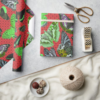 Vintage Butterfly Illustration Wrapping Paper