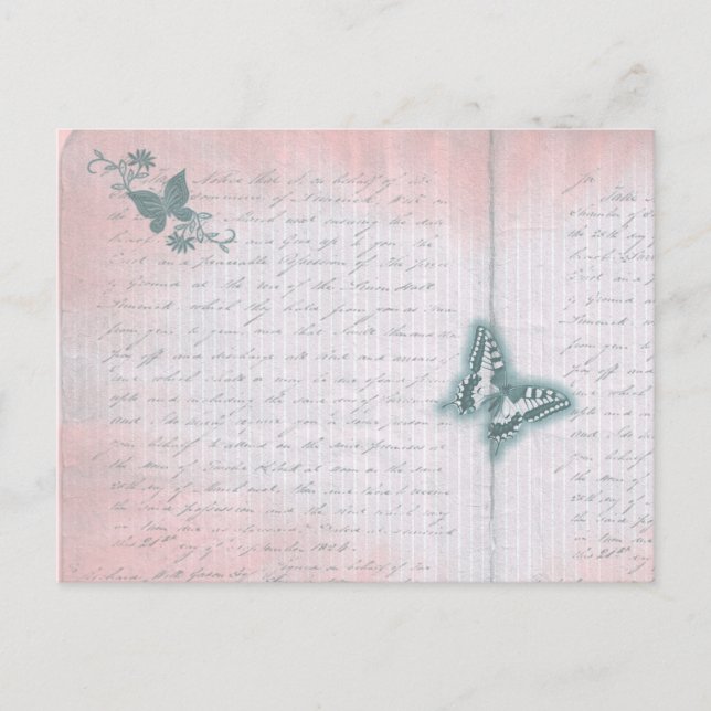 Vintage Butterfly letter Postcard (Front)