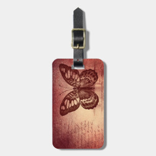 Vintage Butterfly Luggage Tag