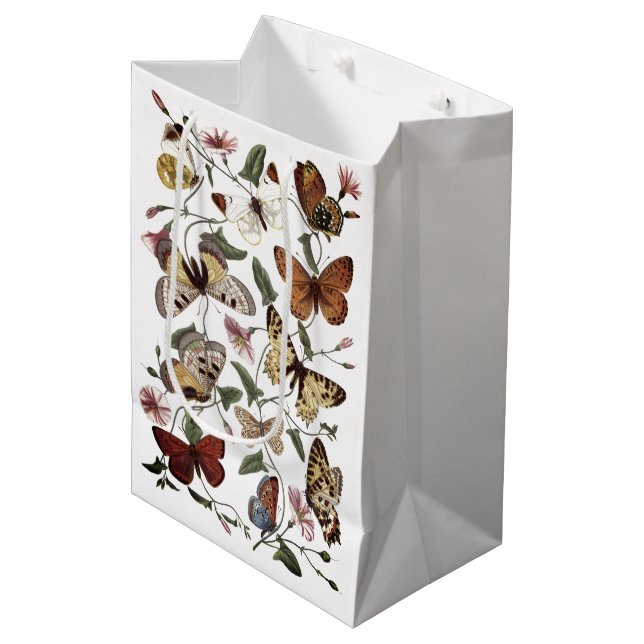 Vintage Butterfly & Moth Painting Medium Gift Bag (Front Angled)