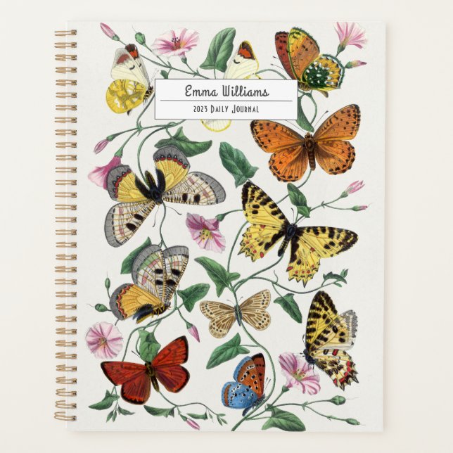 Vintage Butterfly & Moth Painting Planner (Front)