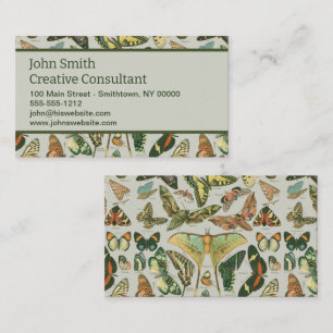 Vintage Butterfly Moth Pattern Print Business Card