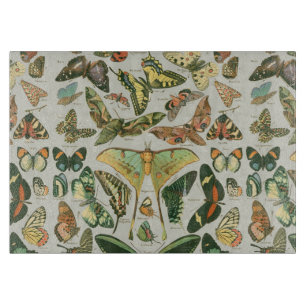 Vintage Butterfly Moth Pattern Print Cutting Board