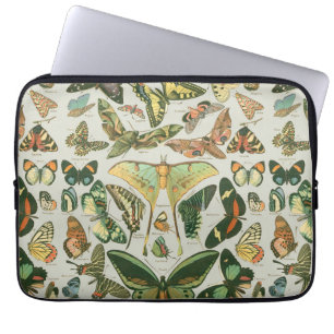 Vintage Butterfly Moth Pattern Print Laptop Sleeve