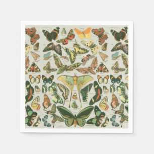 Vintage Butterfly Moth Pattern Print Napkin