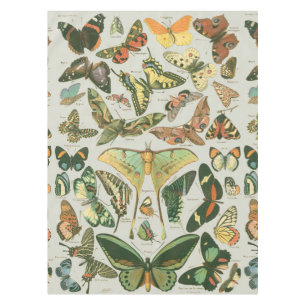 Vintage Butterfly Moth Pattern Print Tablecloth