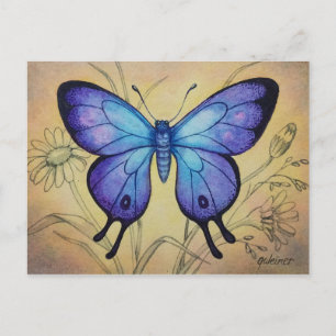 Vintage Butterfly No. 5 Watercolor Art Postcard